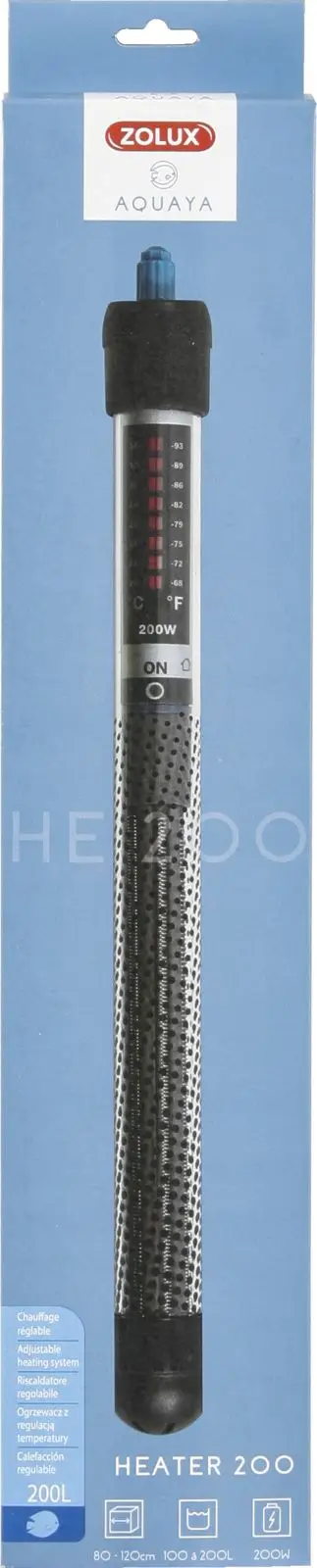 Ngrohës akuariumi Zolux AQUAYA Heater 200W, për 100-200L, i zi