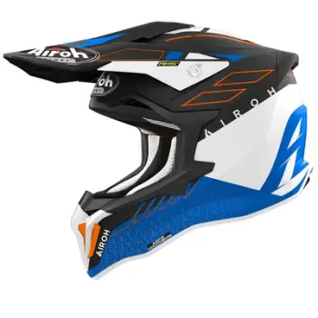 Helmetë motocross Airoh Strycker Skin, matt, XS, blu bardhë zi
