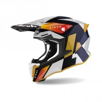 Helmetë motocross Airoh Twist 2.0 Lift, madhësia 2XL, bardh e zezë me portokalli
