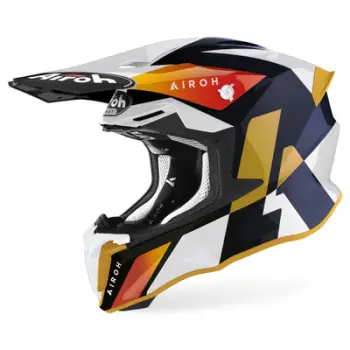Helmetë motocross Airoh Twist 2.0 Lift, XS, e zezë bardhë portokalli