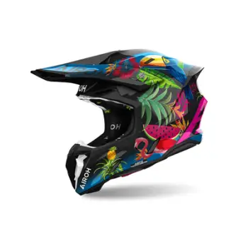 Helmetë motocross Airoh Twist 3 Amazonia, termoplastike HRT, madhësia XL, shumëngjyrëshe
