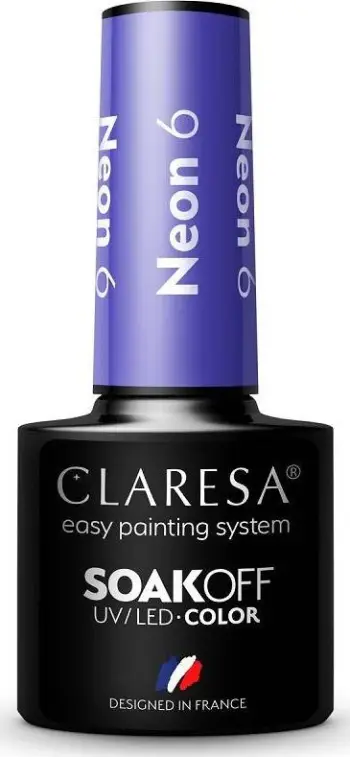 Llaku xhel për thonj Claresa SoakOff Color Neon Shade 6, UV LED, 5 g