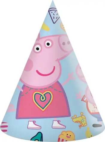 Kapele feste GoDan Peppa Pig, letër, set 6 copë, shumëngjyrëshe