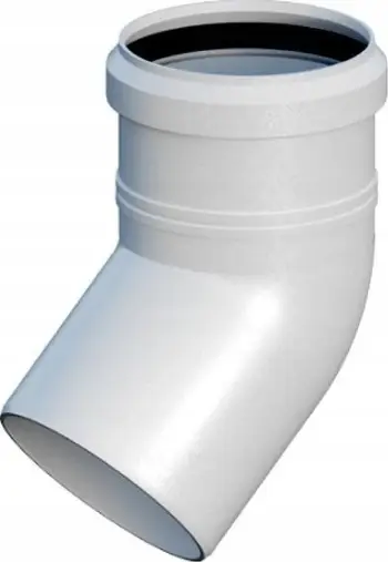 Llakues tubi Ricom Single Wall Elbow PP 80, 45°, i bardhë