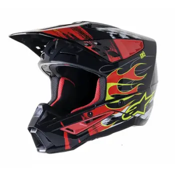 Helmetë motokrosi Alpinestars S-M5 Rash, madhësia M, gri e errët kuqe verdhë neon
