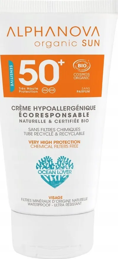 Krem kundër diellit Alphanova Sun SPF50, 50 g, për lëkurë të ndjeshme - 1