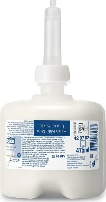 Sapun i lëngshëm Tork Extra Delicate S2, hypoallergenic, pa aromë, 475 ml