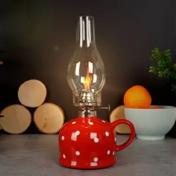 Llamba me vajguri Dakls Red Glass, dekorative, për tarracë, e kuqe me pika të bardha