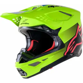 Helmetë motocross Alpinestars Supertech S M10 Unite, madhësia L, neon e verdhë e zezë rozë