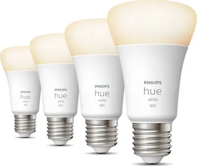 Set llamba inteligjente Philips Hue E27, 9W, dritë e bardhë, 4 copë - 1