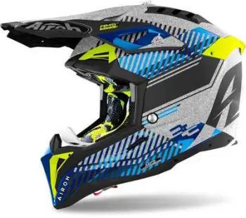 Helmetë motokrosi Airoh Aviator 3 Wave, karboni, 2XL, argjendtë gri