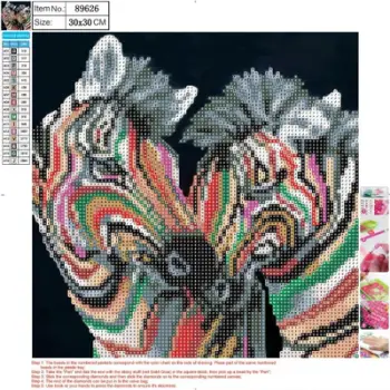 Set mozaik diamant Centrum Diamond Mosaic, 5D, 30x30cm, zebra