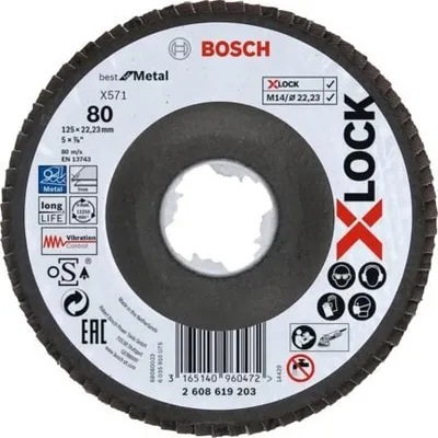 Disk bluarës Bosch X-Lock, 125 mm, K80 - 1