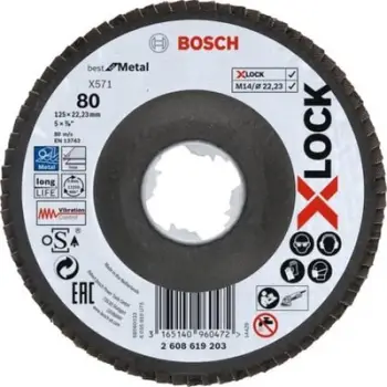 Disk bluarës Bosch X-Lock, 125 mm, K80