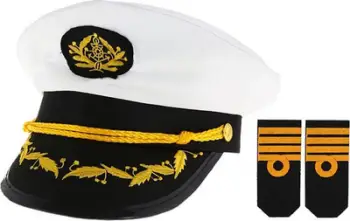 Kapele karnavalesh marinari me epolete, për të rritur, e bardhë