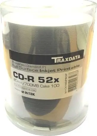Disk CD-R Traxdata TRCGCD, 700MB, 52x, 100 copë