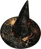 Kapelë magjistare Godan Witch Hat With Golden Cobweb, madhësi universale, kafe e artë