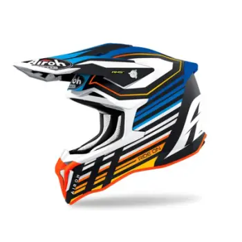 Helmetë offroad Airoh Strycker Shaded, 2XL, Double D, blu mat