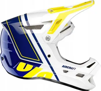 Helmetë për biçikletë 100% Full Face Rastoma, L (59-60 cm), e bardhë/ e kaltër/ e verdhë
