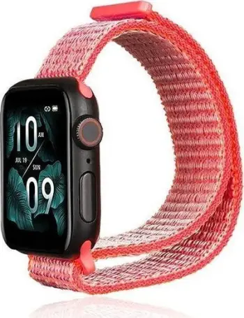Rrip tekstili për smartwatch Beline, thurje sportive, mbyllje me ngjitës, rozë