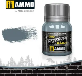 Bojë akrilike Mig Ammo 0603 Dio Drybrush Basalt Grey, 40ml, gri basalt