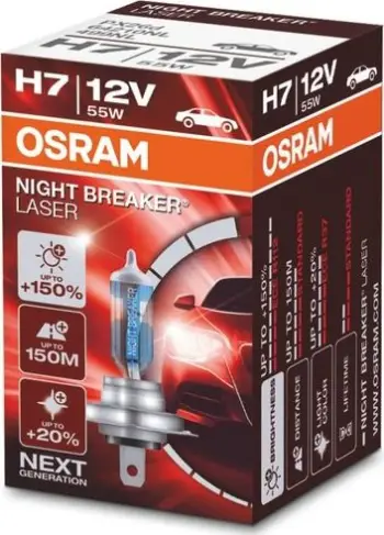 Llambë auto OSRAM NIGHT BREAKER LASER H7, 12V, 55W, dritë e bardhë