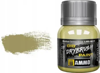 Bojë akrilike Mig Ammo 0617 Dio Drybrush, 40ml, German Yellow