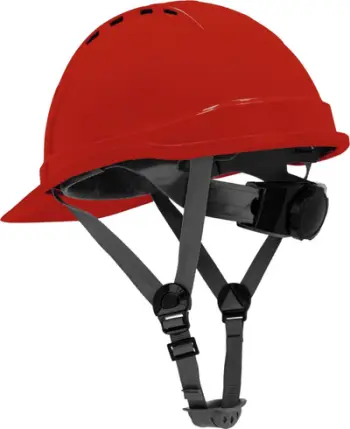 Helmetë sigurie Lahti, me ajrosje, kategori II, e kuqe