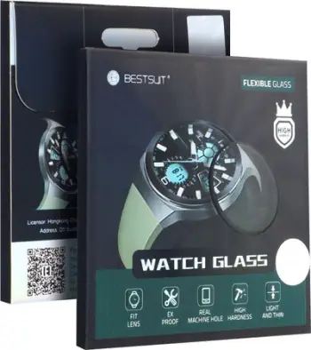 Mbrojtës ekrani Bestsuit Hybrid Glass, për Apple Watch Series 7 45mm, transparent