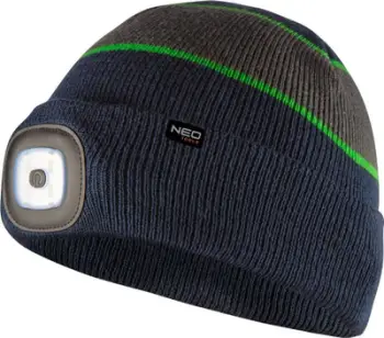 Kapelë Neo Cap Premium, me dritë LED 180 lumens, USB i rikarikueshëm, navy gri jeshile