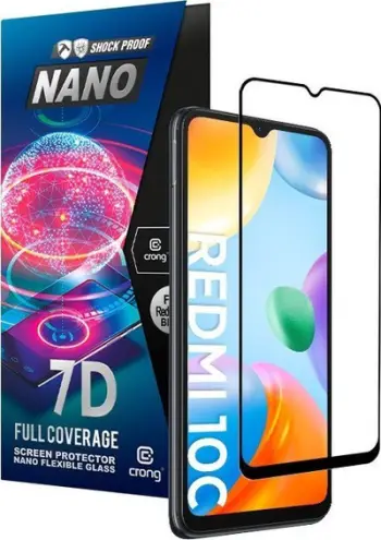 Mbrojtës ekrani Crong 7D Nano Flexible Glass, 0.2mm, 9H, për Xiaomi Redmi 10C