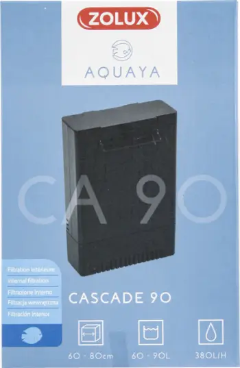 Filtër akuariumi Zolux Aquaya Cascade 90, 380 l/orë, 5 W, i zi