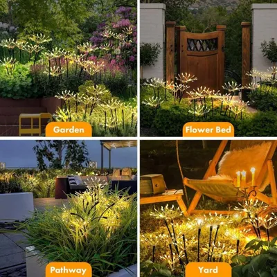 Lampë diellore kopshti Saska Garden STL-7275-60, 72cm, 60 LED, e zezë - 4