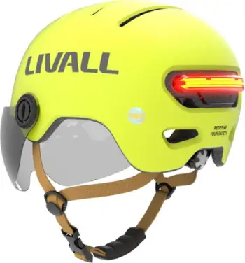 Helmetë urbane Livall L23, vizor mbrojtës, sensor rënie SOS, M, e verdhë