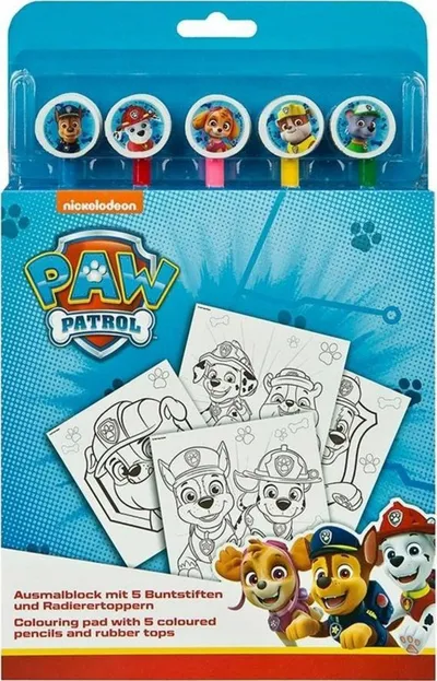 Bllok ngjyrosjeje PAW Patrol, 24 faqe, 5 lapsa ngjyrash, shumëngjyrësh - 1