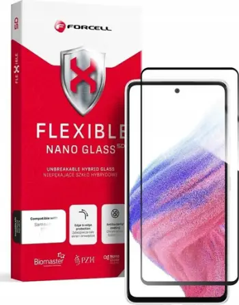 Mbrojtës ekrani Forcell Flexible 5D Hybrid Glass, për Samsung Galaxy A53 5G, i zi