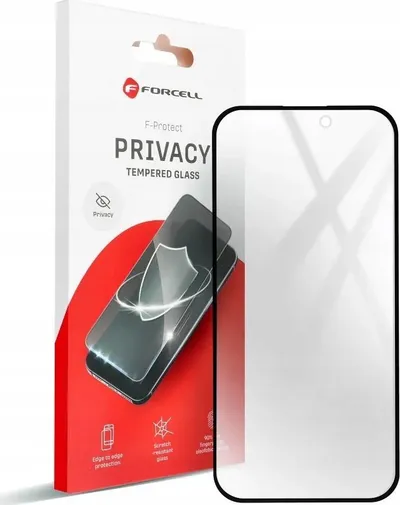 Mbrojtës ekrani Forcell Tempered Glass Privacy, për iPhone 15 Pro, i zi - 2