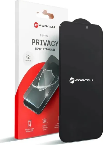 Mbrojtës ekrani Forcell Tempered Glass Privacy, për iPhone 15 Pro, i zi - 3