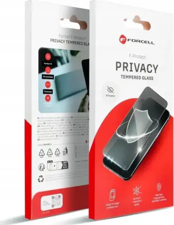 Mbrojtës ekrani Forcell Tempered Glass Privacy, për iPhone 15 Pro, i zi