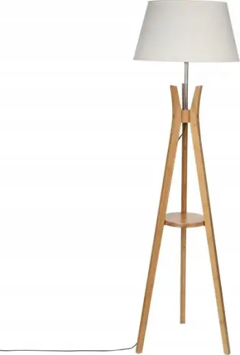 Llambë dyshemeje Atmosphera Kalo, 156cm, e bardhë, këmbë druri