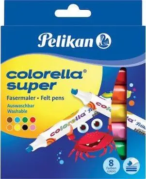 Set ngjyrues Pelikan Colorella Super, 8 copë, me bazë uji, shumëngjyrësh