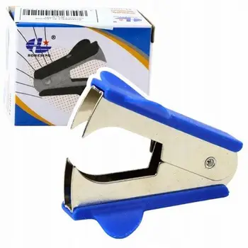 Heqës kapësesh metalik Office Tool, dorezë plastike, blu
