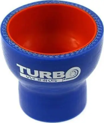 Reduktor i drejtë silikoni TurboWorks Pro, 76-89mm, blu