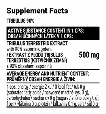 Simulues natyral i Testosteronit Extrifit Tribulus 90%, 100 tableta