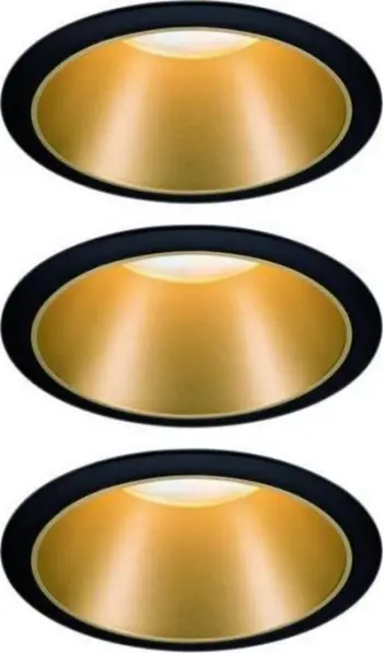 Llambë e futur Paulmann Cole Coin, LED, 3 x 6.5 W, 2700K, 230 V, e zezë / artë