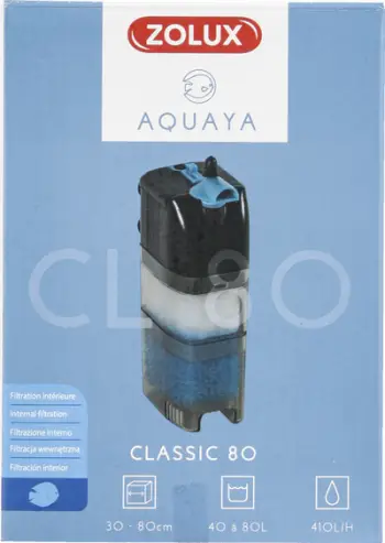 Filtër i brendshëm për akuarium Zolux Aquaya Filter Classic 80, për 40 80L, i zi