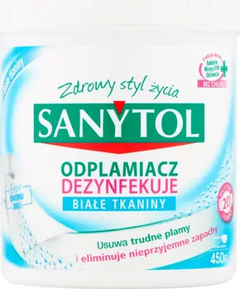 Heqës njollash Sanytol Disinfectant White, 450g, për rroba të bardha