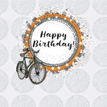 Kartolinë Clear Creations CL0210 Birthday Bicycle, format katror, me zarf, multingjyrëshe