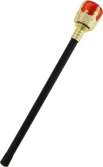 Sceptri dekorativ King's Scepter, plastikë, 48cm, i zi me të artë