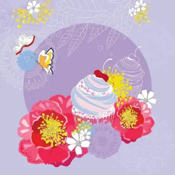 Kartolinë Clear Creations CL0712 Cupcakes, katrore, kristal Swarovski, me zarf